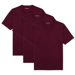 V-Neck T-Shirt // Burgundy // Set of 3 (XL)
