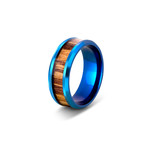 Byakko Ring // Blue + Wood (Size 6)