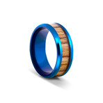 Byakko Ring // Blue + Wood (Size 6)