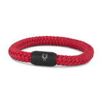 Portus Nautical Rope Bracelet // Matte Black + Maroon (7")