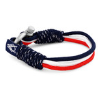 Princeps Nautical Bracelet // Silver + Blue + White + Red (6.7")