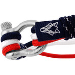 Princeps Nautical Bracelet // Silver + Blue + White + Red (6.7")