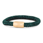 Portus Nautical Rope Bracelet // Matte Gold + Green (7")