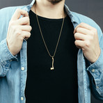 Securis Axe Pendant + Necklace (Gold)