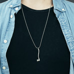 Securis Axe Pendant + Necklace (Silver)