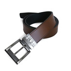 John Reversible Leather Belt // Tan + Black (32)