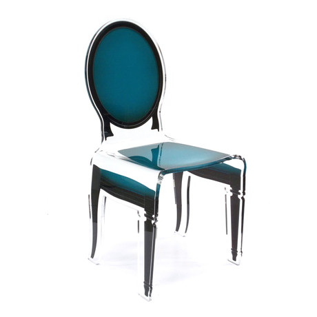Sixteen Chair // Pigeon Blue + Black Outline