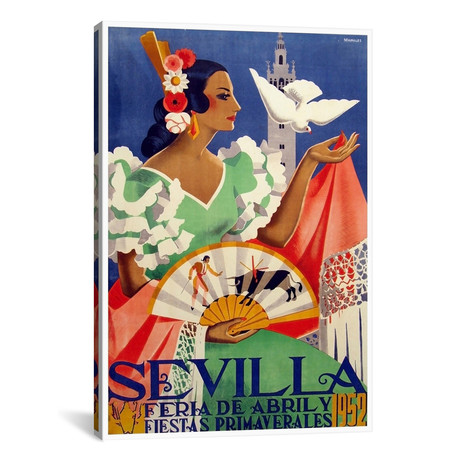 Feria de Sevilla, Abril de 1952 // Unknown Artist (12"W x 18"H x 0.75"D)