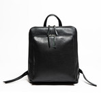 Tech Leather Backpack 12" // Black