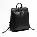 Tech Leather Backpack 12" // Black