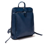 Tech Leather Backpack 14.5" // Blue