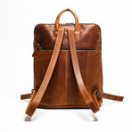 Tech Leather Backpack 12" // Distressed Brown