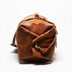 Leather Military Duffle Bag 20″ // Distressed Brown