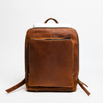 Tech Leather Backpack 12" // Distressed Brown