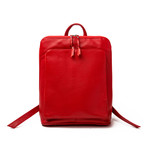 Tech Leather Backpack 12" // Red