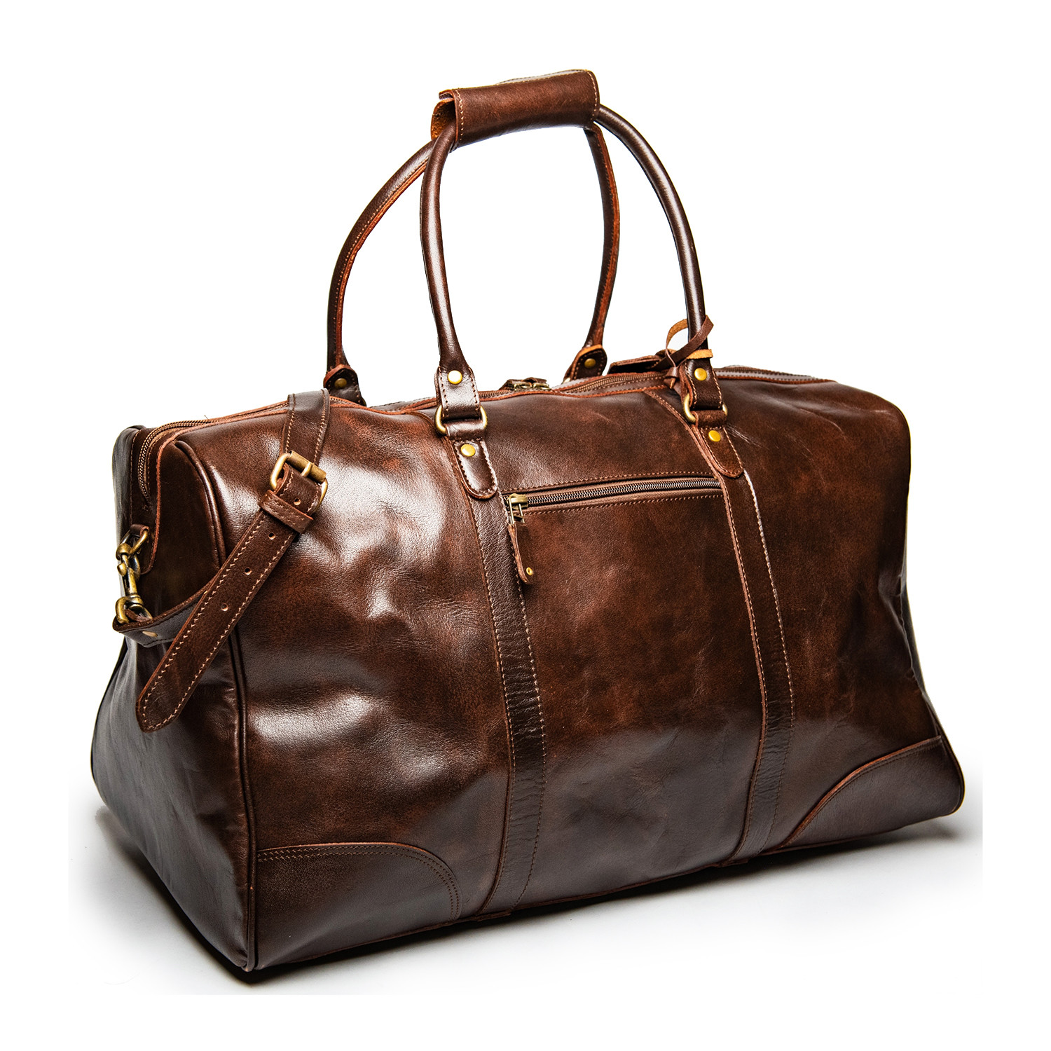 Tourist Leather Duffel Bag 22.5&quot; // Antique Brown - HIDES Canada - Touch of Modern