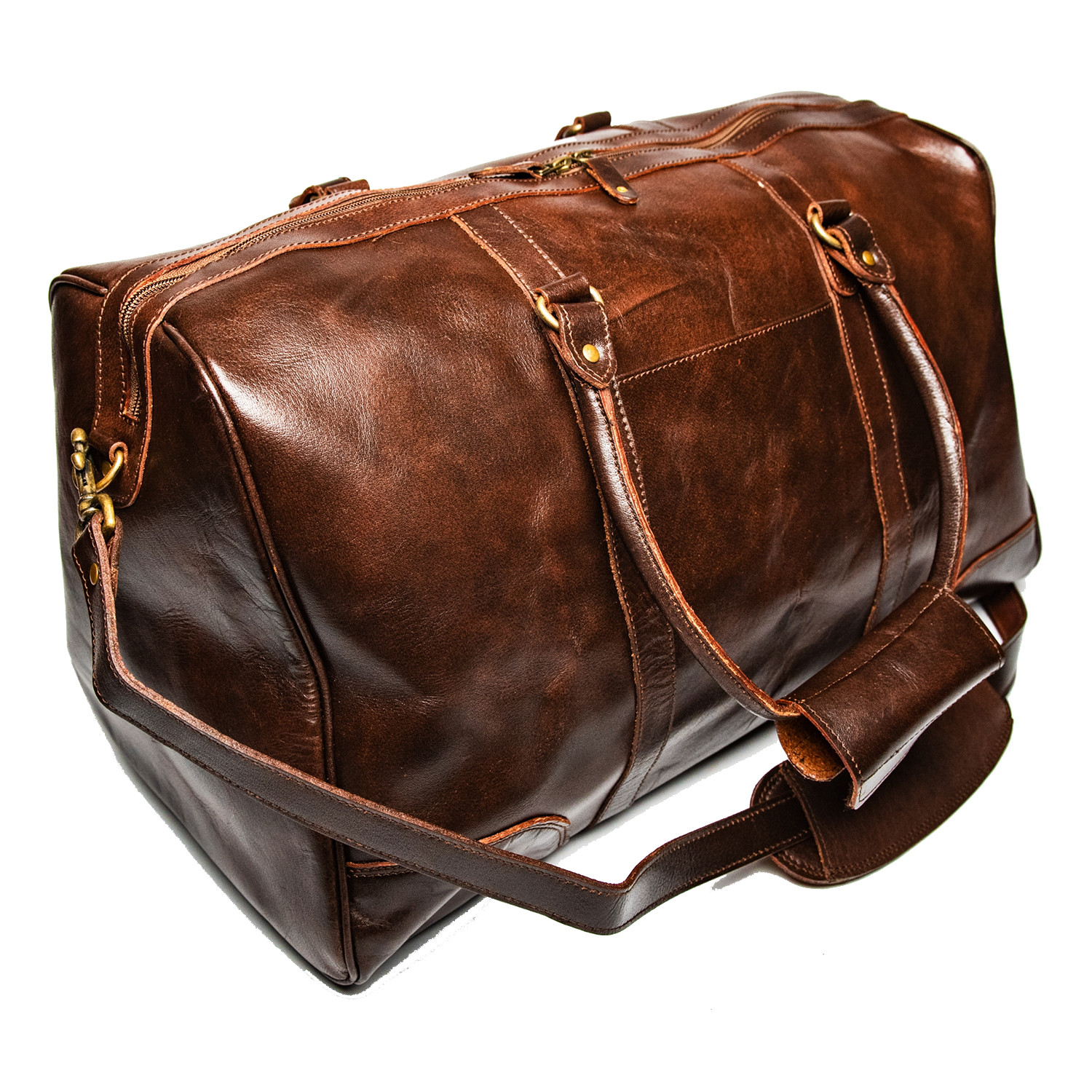 Download Tourist Leather Duffel Bag 22.5" // Antique Brown - HIDES ...