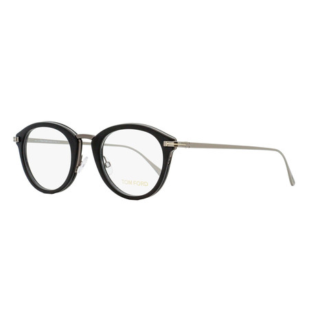 Unisex Round Eyeglasses // Black Silver