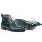 Wingtip Ankle Boots Dual Tone // Green + Blue (Euro: 45)