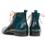 Wingtip Ankle Boots Dual Tone // Green + Blue (Euro: 41)