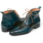 Wingtip Ankle Boots Dual Tone // Green + Blue (Euro: 45)