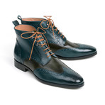 Wingtip Ankle Boots Dual Tone // Green + Blue (Euro: 38)