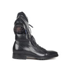 Side Zipper Leather Boots // Black (US: 6.5)