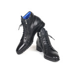Side Zipper Leather Boots // Black (Euro: 46)