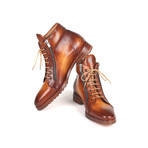 Side Zipper Leather Boots // Light Brown (Euro: 39)