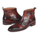 Triple Monkstrap Boots // Brown (Euro: 44)