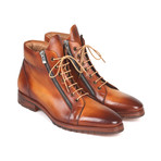 Side Zipper Leather Boots // Light Brown (Euro: 46)