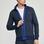 Mathew Zip Up Sweatshirt // Navy (XL)