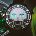 HYT Skull Green Eye Manual Wind // 151-TD-41-GF-AB // New