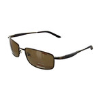 Men's Polarized Rectangular Sunglasses // Shiny Brown