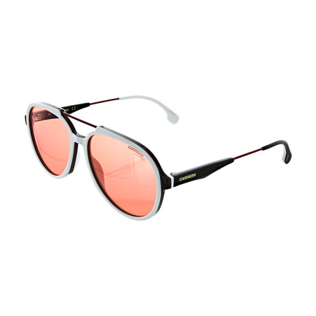Unisex Round Sunglasses // White + Red