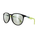 Carrera // Unisex Round Mirror Sunglasses // Black Lime