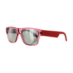 Carrera // Unisex Square Mirror Sunglasses // Transparent Red