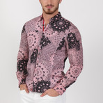 Jarrod Print Button-Up Shirt // Pink (S)
