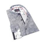 Alec Print Button-Up Long Sleeve Shirt // Black (S)
