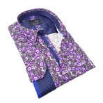 Michael Print Button-Up Shirt // Purple (XL)
