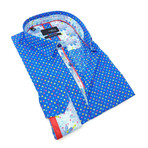 Jeffery Print Button-Up Shirt // Royal Blue (S)