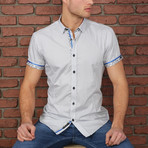 Blake Print Button-Up Shirt // White (S)