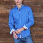 Jeffery Print Button-Up Shirt // Royal Blue (XL)