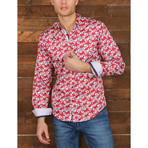 Pierre Print Button-Up Shirt // Red (XL)