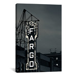 Neon Sign In B&W, Fargo Theatre, Fargo, Cass County, North Dakota, USA // Walter Bibikow (12"W x 18"H x 0.75"D)
