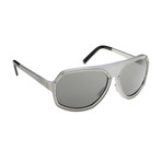 Unisex RAF5D Angular Aviator Sunglasses // Silver Aluminium