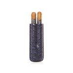 Keep it Fresh Cigar Holder Double (Gray Ostrich)