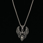 Solid Sterling Silver Angel To Heaven Necklace + 22" Round Box Chain