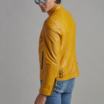Dylan Leather Jacket // Yellow (4XL)