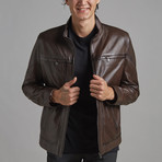 Noah Leather Jacket // Brown (XL)